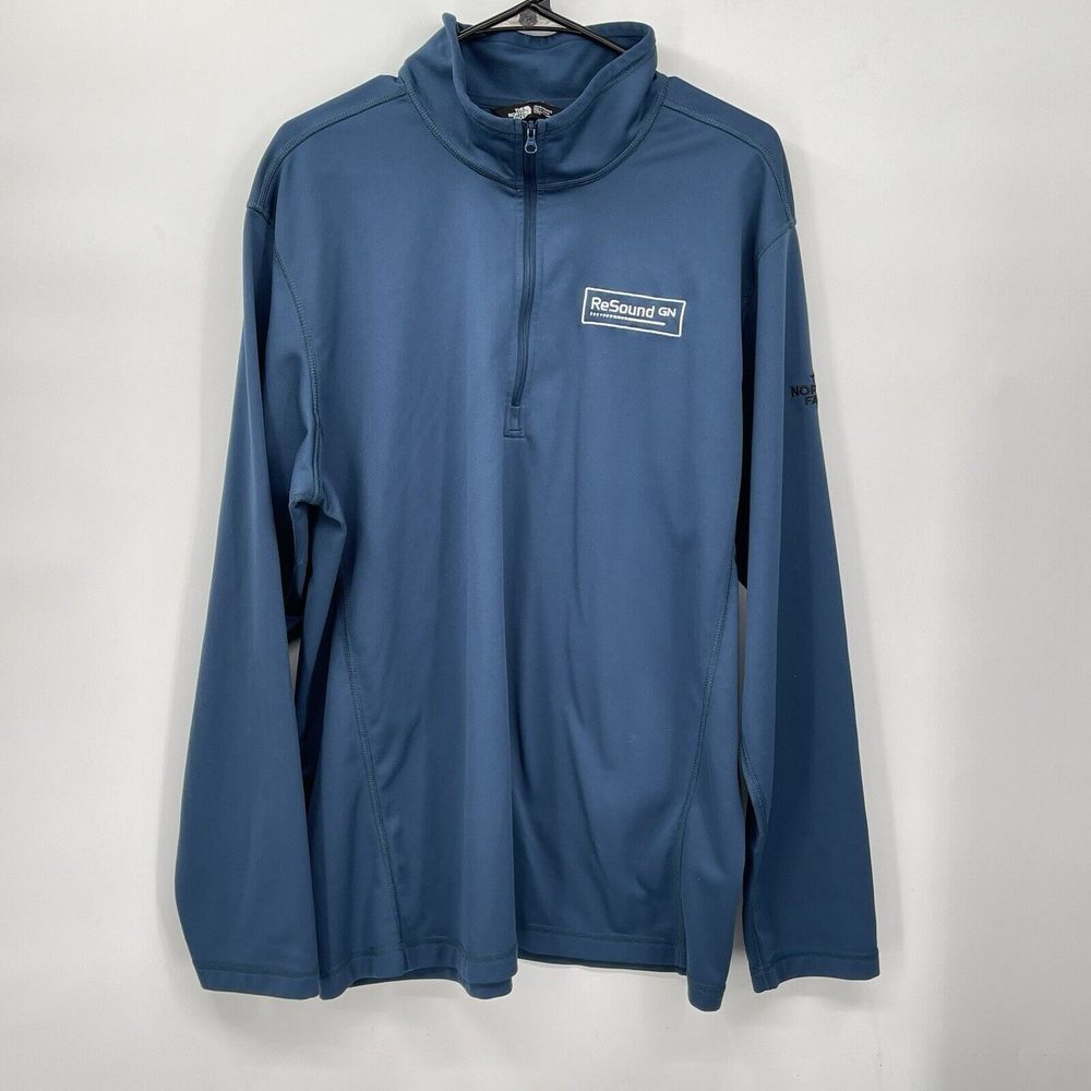 The North Face XL Quarter Zip Pullover Mens Blue ReSound GN Corporate Logo